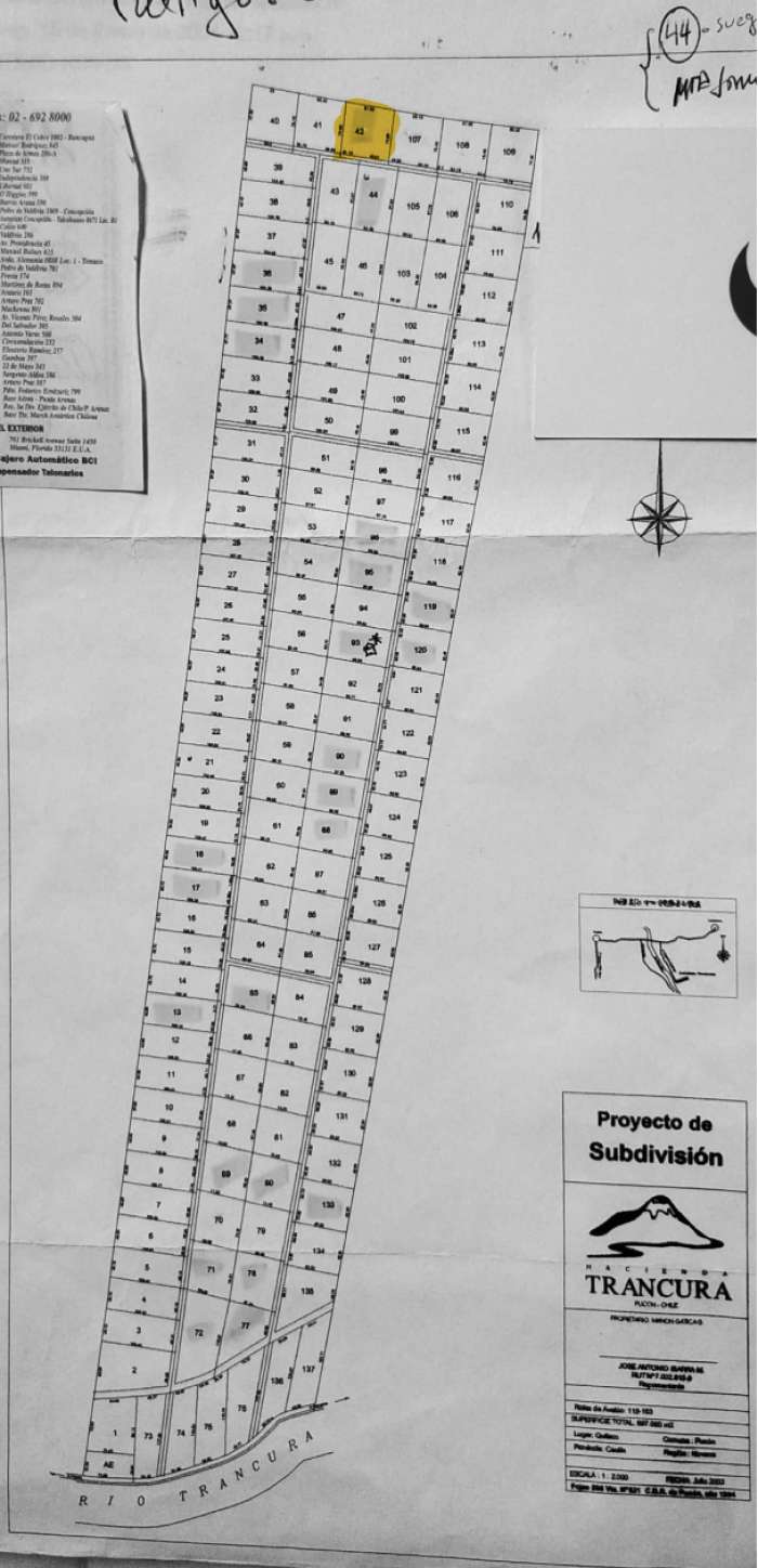 Planos Venta Parcela N�42 en Condominio Hacienda Trancura 