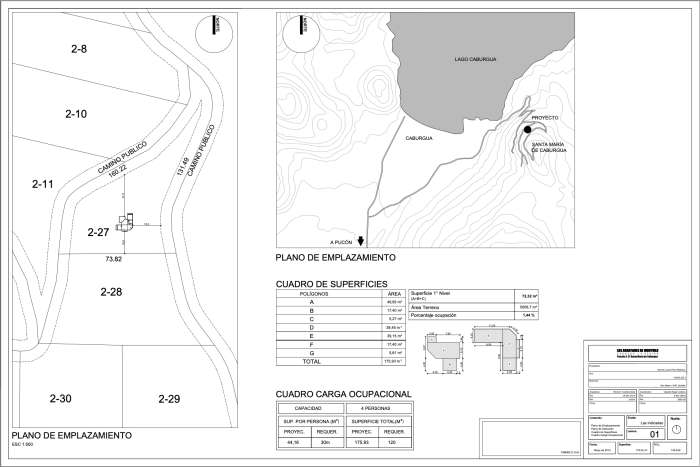 Planos Venta Gran Casa en Parcela Condominio Santa Mar�a de Caburgua con Vista Lago 
