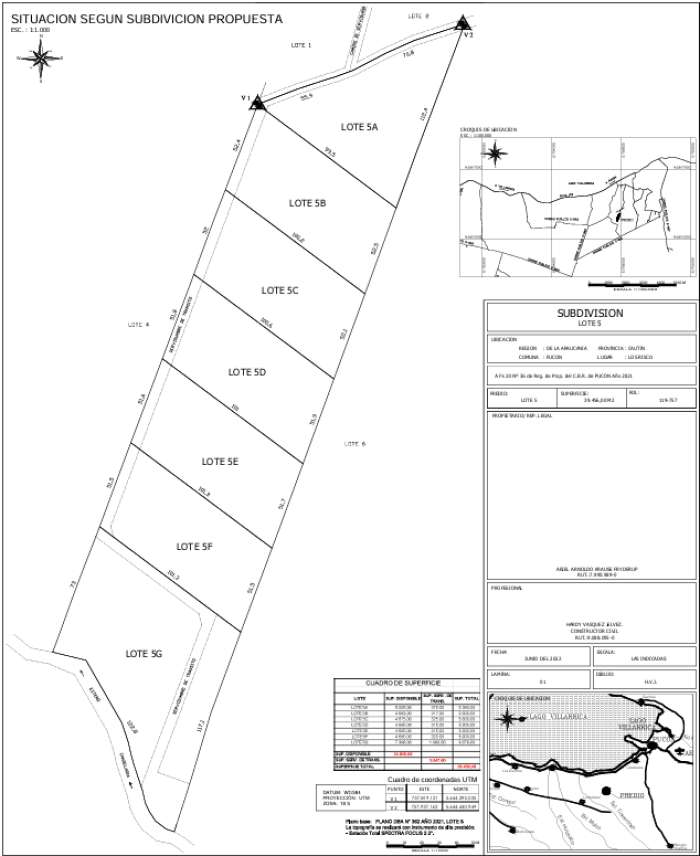Planos Parcelas en Loteo Las Tranqueras, Candelaria, Puc�n 